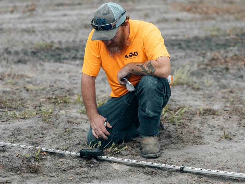 Shooting grade on a building pad, Altoona, Florida